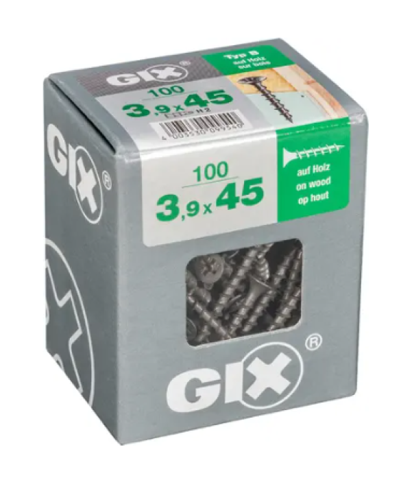 SPAX GIX-B Trockenbauschraube Phosphatiert schwarz, 3.9x45 mm, 100 Stück, 4891170390457